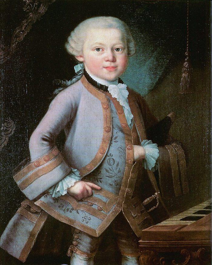 Рис. 5. Портрет шестилетнего Вольфганга в костюме, подаренном императрицей. Предположительно Пьетро Антонио Лоренцони. 1763 год