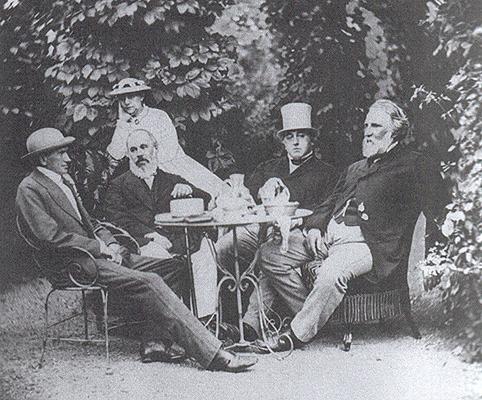Рис. 4. И. С. Тургенев на даче братьев Милютиных в Баден-Бадене. 1867 год