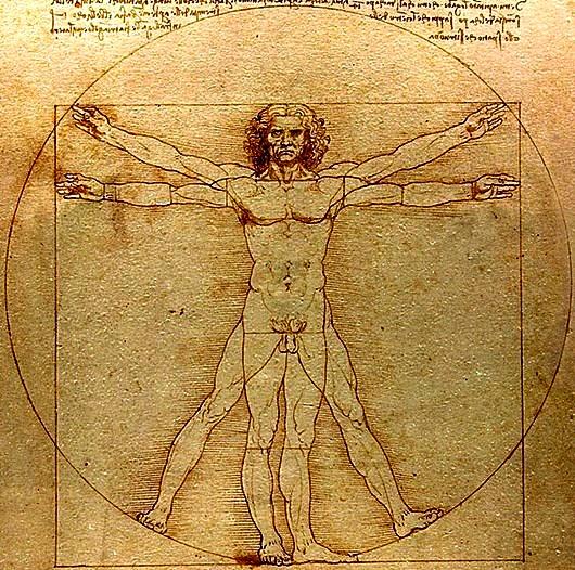 Рис. 5. Витрувианский человек. Леонардо да Винчи. 1490 год