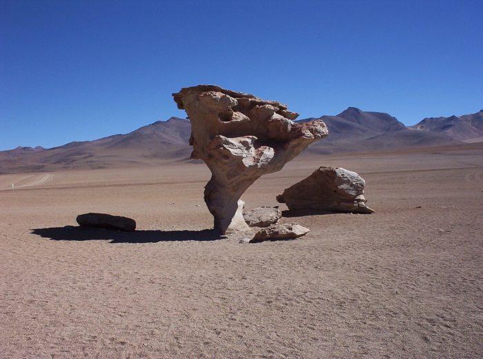 Рис. 3. Выточенная ветром скальная формация на Альтиплано. Боливия