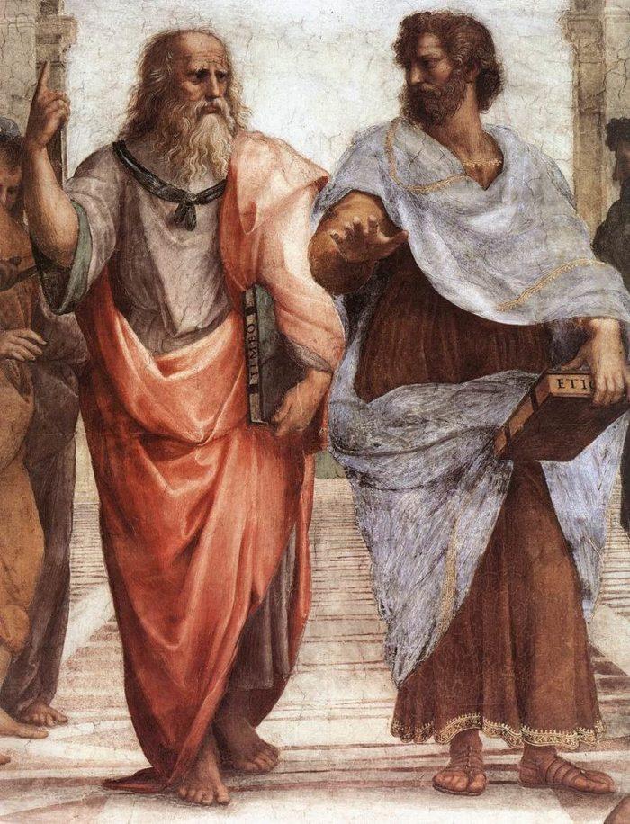 Рис. 2. Платон и Аристотель. Часть фрески «Афинская школа». Рафаэл Санти